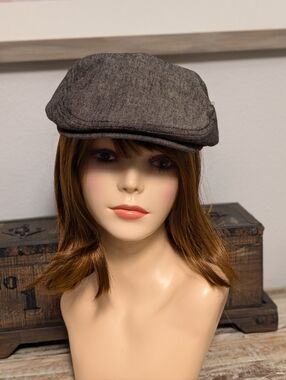 Lids Black Gray Ivy Cap Flat Cap Linen Blend S M Unisex